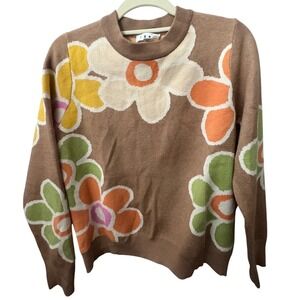 THML Multicolor Floral Crew Neck Sweater